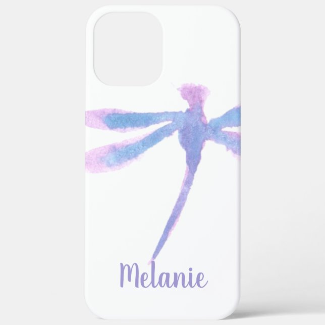 Lila Mit Monogramm Libelle Case-Mate iPhone Hülle (Rückseite)