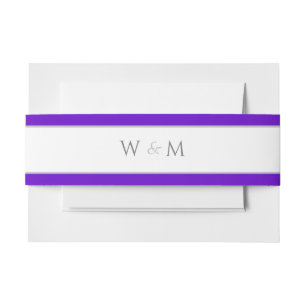 Lila Mit Monogramm Silberhochzeit Einladungsbanderole