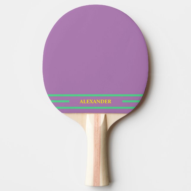 Lila Mit Monogramm Tischtennis Schläger (Vorderseite)