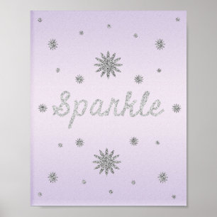 Lila mit Silver Glitzer Poster