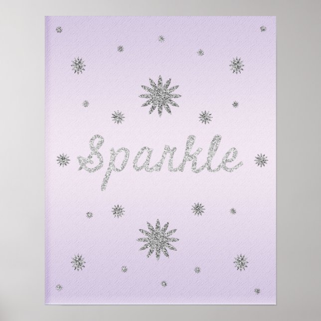 Lila mit Silver Glitzer Poster (Vorne)