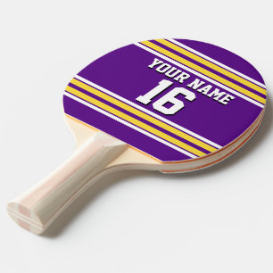 Lila mit Yellow White Stripes Team Jersey Tischtennis Schläger