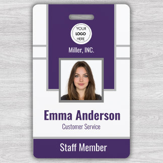 Lila | Mitarbeiter-Foto-ID Unternehmenssicherheit Ausweis