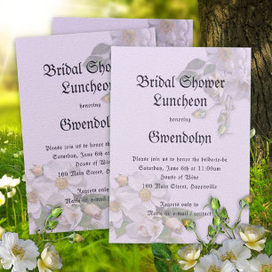 Lila mittelalterliche Hochzeitsdusche Luncheon Ein Einladung