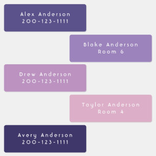 Lila mittelwasserdichte Adhesive Kid's Labels Etiketten