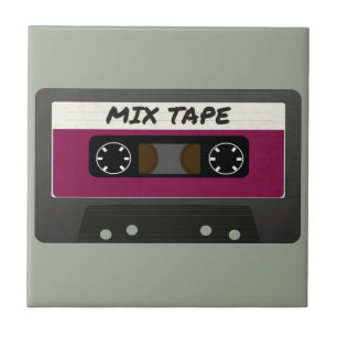 Lila Mix-Tape - 80er und 90er Retro Geschenk Fliese