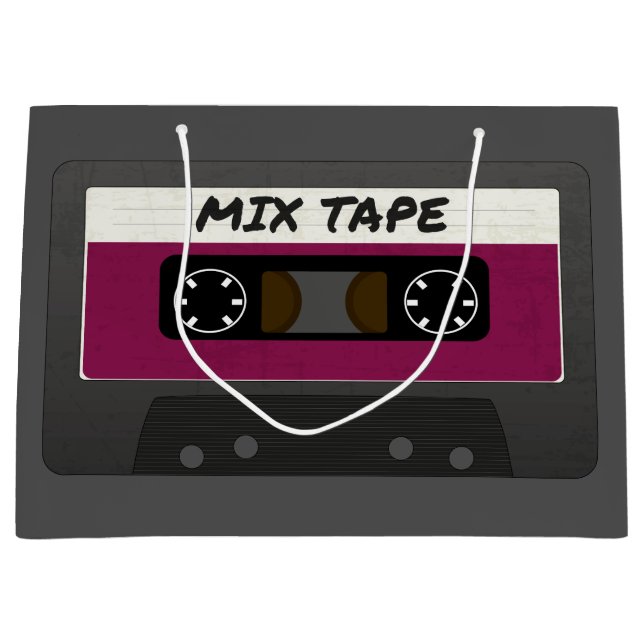 Lila Mix-Tape - 80er und 90er Retro  Geschenk Große Geschenktüte (Vorderseite)