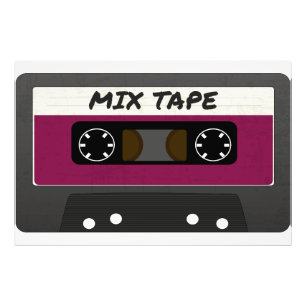 Lila Mix-Tape - 80er und Retro-Inspiriert Geschenk Fotodruck