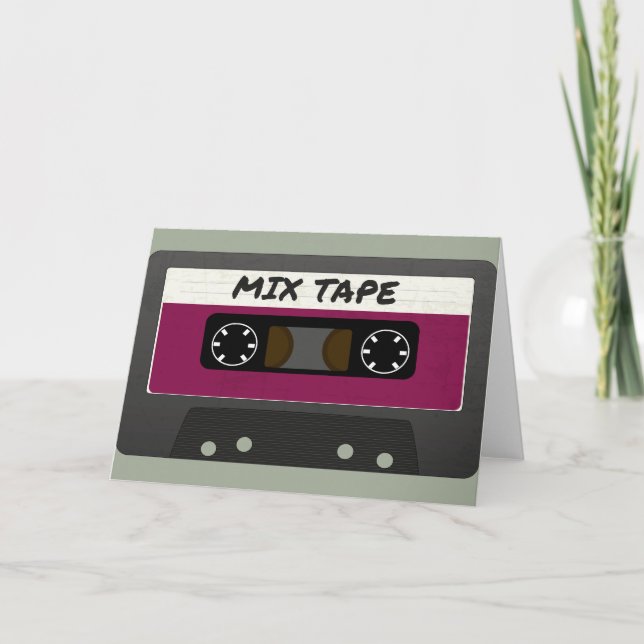 Lila Mix-Tape - 80er und Retro-Inspiriert Geschenk Karte (Vorderseite)