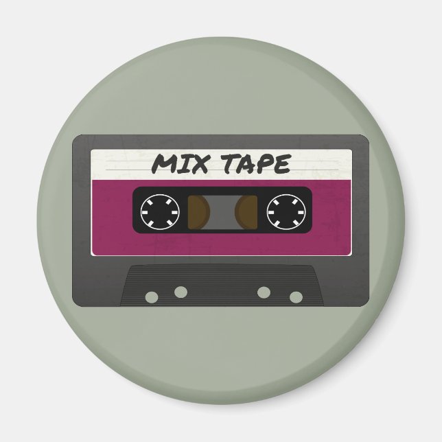 Lila Mix-Tape - 80er und Retro-Inspiriert Geschenk Magnet (Vorne)