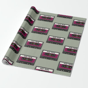 Lila Mix-Tape - Retro-Geschenk im Stil der 80er un Geschenkpapier