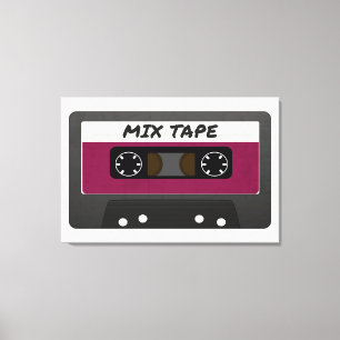 Lila Mix-Tape - Retro-Geschenk im Stil der 80er un Leinwanddruck
