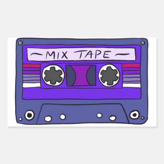 Lila Mix-Tape-Sticker Rechteckiger Aufkleber