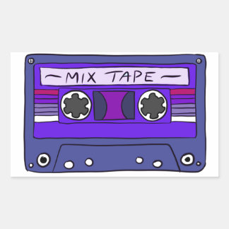 Lila Mix-Tape-Sticker Rechteckiger Aufkleber