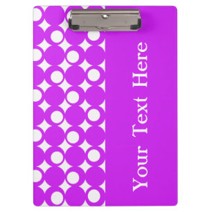 Lila Mod-Ball-Design mit benutzerdefiniertem Text Klemmbrett