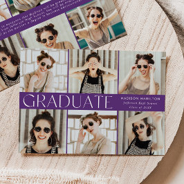 Lila Modern Classic 12 Foto Abschluss Ankündigung