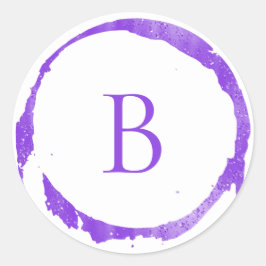 Lila-Modern-Foil-Glitzer-Sparkon-Monogramm Runder Aufkleber