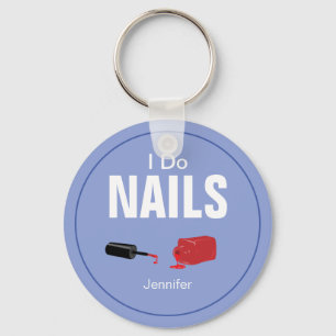 Lila-modern Ich tue Nails Nageltechniker Schlüsselanhänger