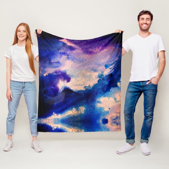 Lila Moderne Abstrakte Malerei Fleecedecke (Beispiel)
