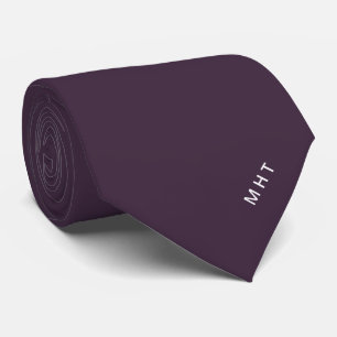 Lila moderne Initialen minimalistisches Monogramm Krawatte