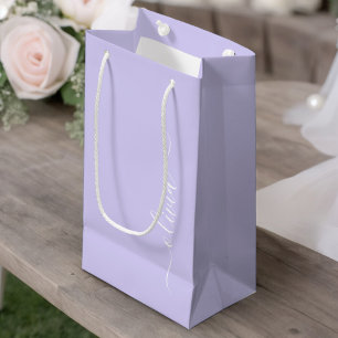 Lila moderne Schriftzug Mädchen-Monogramm-Name Kleine Geschenktüte