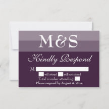 Lila, moderne Script-Wedding-RSVP-Karte