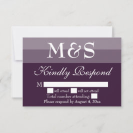Lila, moderne Script-Wedding-RSVP-Karte Dankeskarte