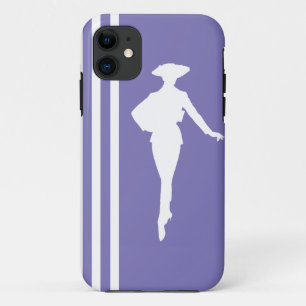 Lila moderne Streifen mit Mode-Silhouette Case-Mate iPhone Hülle