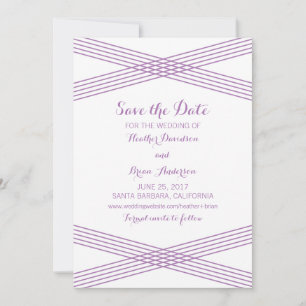 Lila moderner Deko Save the Date einladen