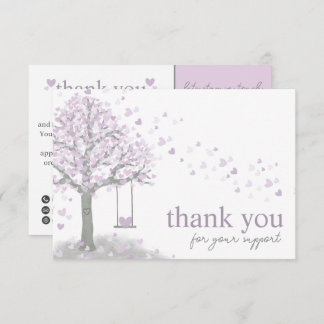 Lila moderner Script QR Code, vielen Dank für Ihr Begleitkarte