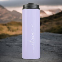 Lila moderner Skript Mädchen Monogramm Name