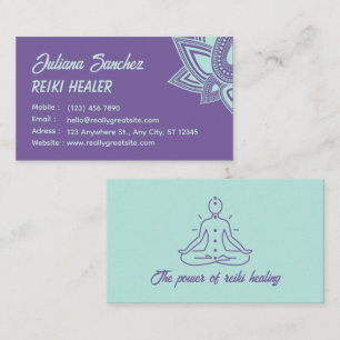 Lila moderner Stil Reiki Visitenkarte