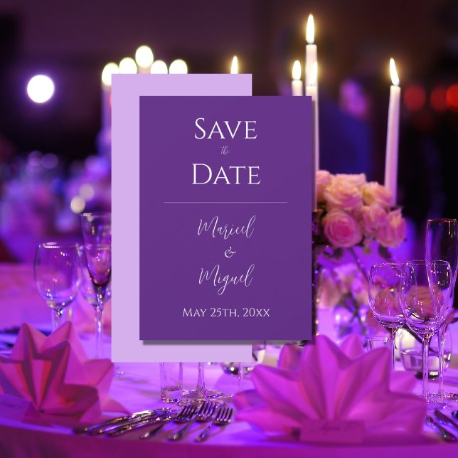 Lila Modernes Elegantes Save The Date (Von Creator hochgeladen)
