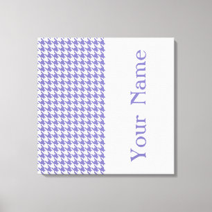 Lila modernes Hahnentrittmuster mit Namen Leinwanddruck