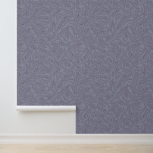 Lila modernes Leaf-Muster Tapete