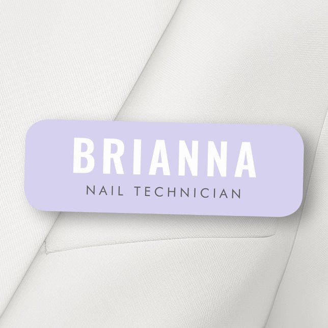 Lila, modernes Studio mit minimalem Wellness-Cente Namensschild (Light purple modern minimal spa studio name tag)