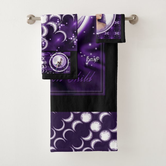 Lila Mohnkind Badhandtuch Set (Insitu)