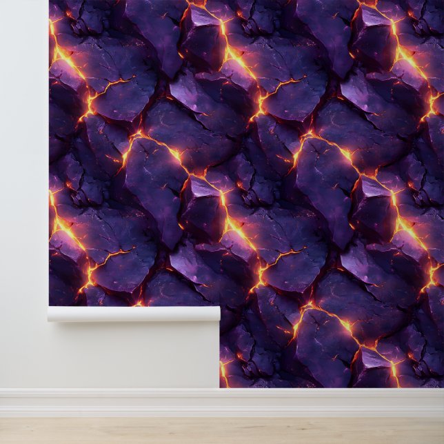 Lila Molten Magma Illusion Tapete (Anwendung)