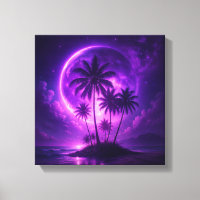 Lila Mond Insel Traumlandschaft