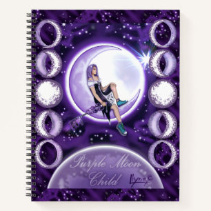 Lila Mond Kind Notizbuch