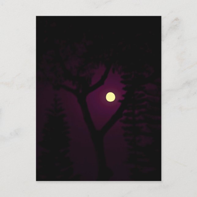 Lila Mond Postkarte (Vorderseite)