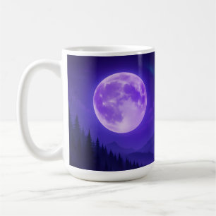 Lila Mond Serenity-Mauspad – Mitternachtsberg Kaffeetasse