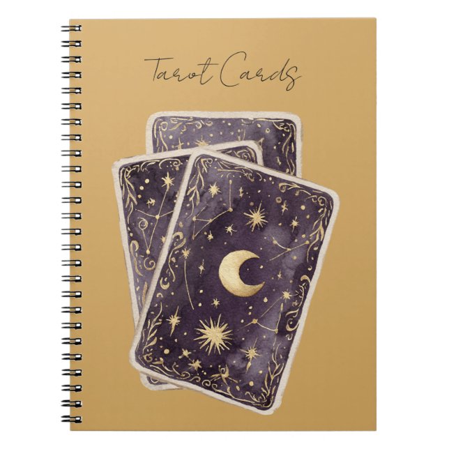 Lila Mond Sterne Tarot Karten Notizblock (Vorderseite)