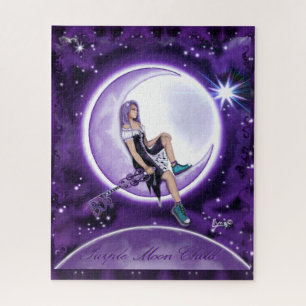 Lila Mondkinderpuzzle Puzzle