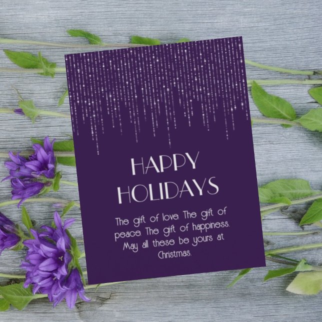 Lila Mondlicht, elegante funkelnd Stilkarte Feiertagskarte (Von Creator hochgeladen)