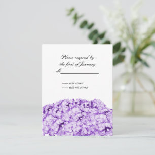Lila monochrome Blumen-Dankkarte RSVP Karte