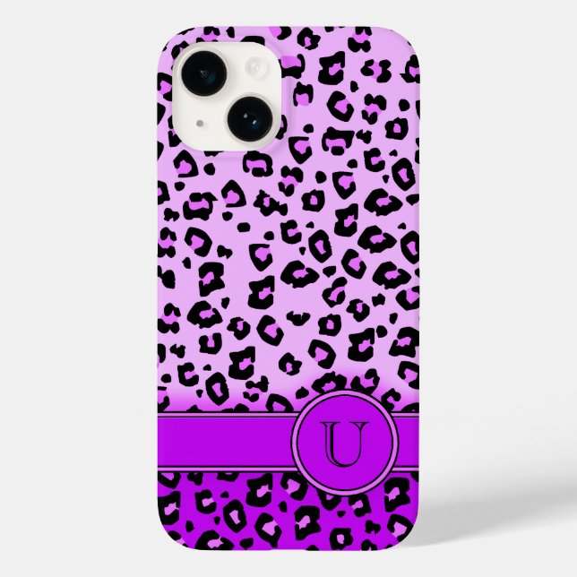 Lila Monografie von Leopard Case-Mate iPhone Hülle (Rückseite)