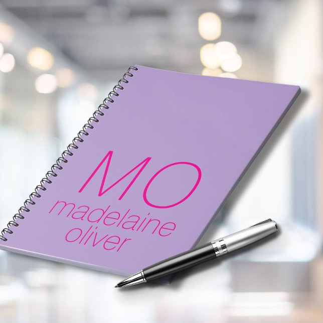 Lila Monogram Notebook Journal Custom Initial Notizblock (Von Creator hochgeladen)