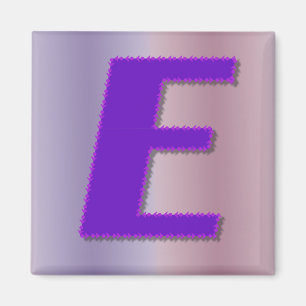 Lila Monogramm E Magnet