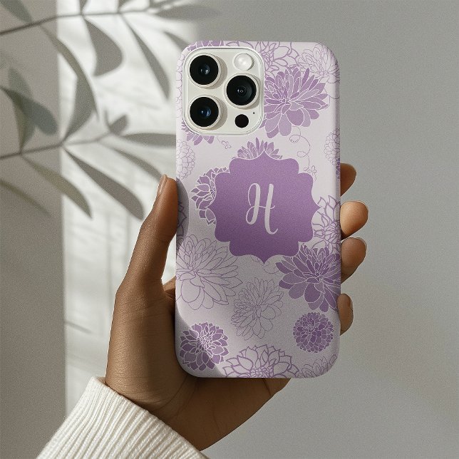 Lila Monogramm-Elegant Case-Mate iPhone Hülle (Von Creator hochgeladen)
